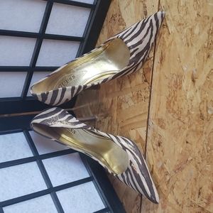 Guess Zebra Print Metallic Pump